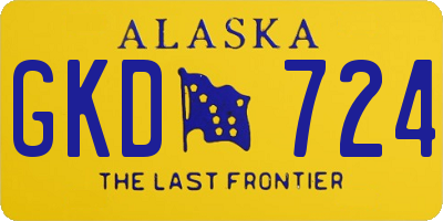 AK license plate GKD724