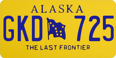 AK license plate GKD725