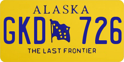 AK license plate GKD726