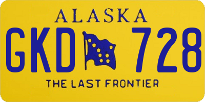 AK license plate GKD728