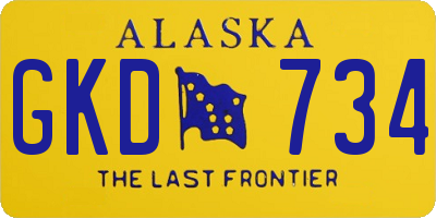 AK license plate GKD734