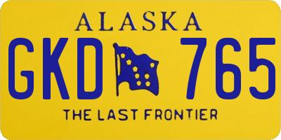 AK license plate GKD765