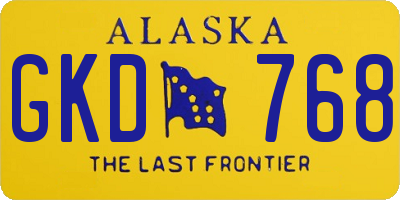 AK license plate GKD768