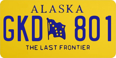 AK license plate GKD801