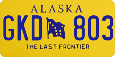 AK license plate GKD803