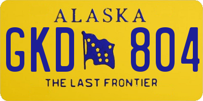 AK license plate GKD804