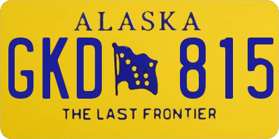 AK license plate GKD815