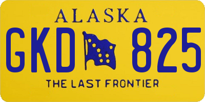 AK license plate GKD825