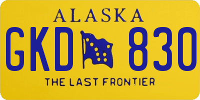 AK license plate GKD830