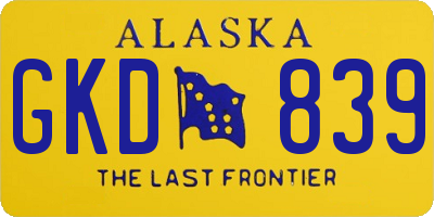 AK license plate GKD839