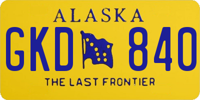 AK license plate GKD840