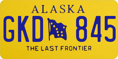 AK license plate GKD845