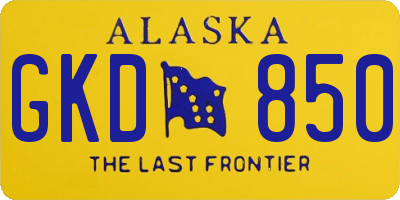 AK license plate GKD850