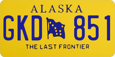 AK license plate GKD851
