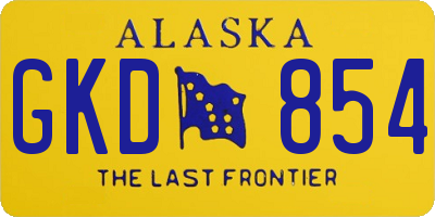 AK license plate GKD854