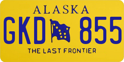 AK license plate GKD855