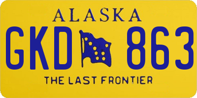AK license plate GKD863