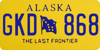 AK license plate GKD868