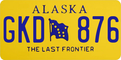 AK license plate GKD876