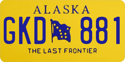 AK license plate GKD881