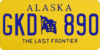 AK license plate GKD890