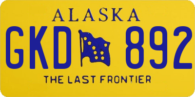 AK license plate GKD892