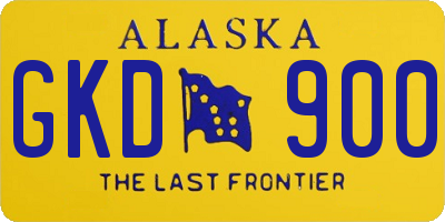 AK license plate GKD900