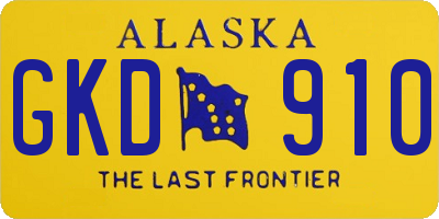 AK license plate GKD910