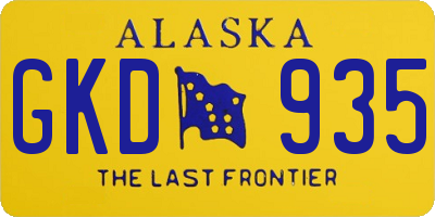 AK license plate GKD935