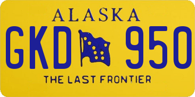 AK license plate GKD950