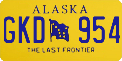 AK license plate GKD954