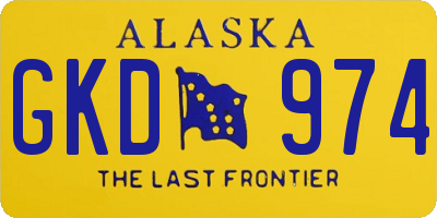 AK license plate GKD974