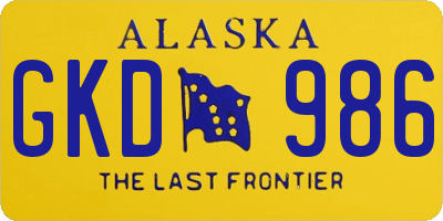 AK license plate GKD986