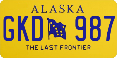 AK license plate GKD987