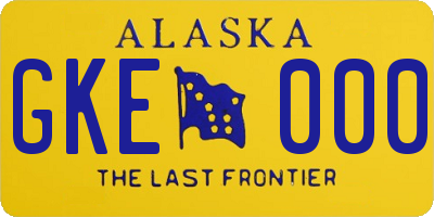 AK license plate GKE000