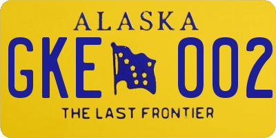 AK license plate GKE002