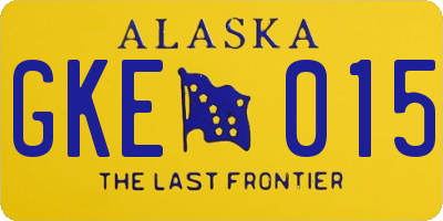 AK license plate GKE015