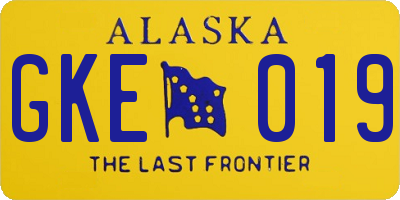 AK license plate GKE019