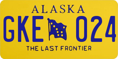 AK license plate GKE024
