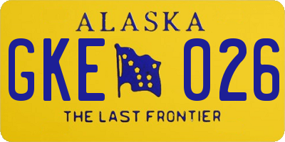 AK license plate GKE026