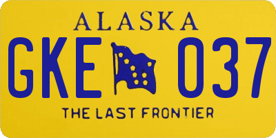 AK license plate GKE037