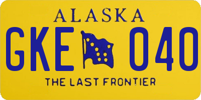 AK license plate GKE040