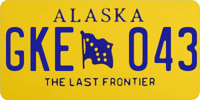 AK license plate GKE043