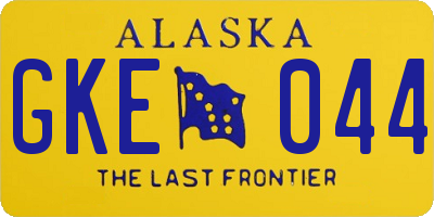 AK license plate GKE044