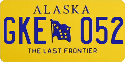 AK license plate GKE052