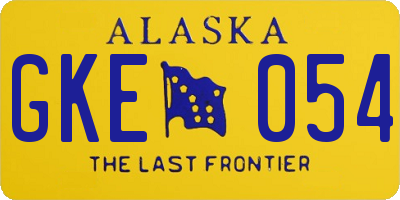 AK license plate GKE054