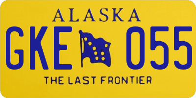 AK license plate GKE055