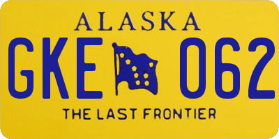 AK license plate GKE062