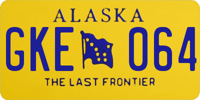 AK license plate GKE064