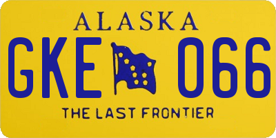 AK license plate GKE066